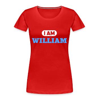 William Namenszusatz für stolze Williams - Frauen Premium Bio T-Shirt - Rot - Vorne - Mia (176cm)