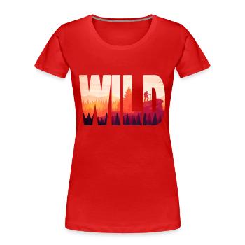 WILD - Women's Premium Organic T-Shirt - red - Front - Mia (176cm)