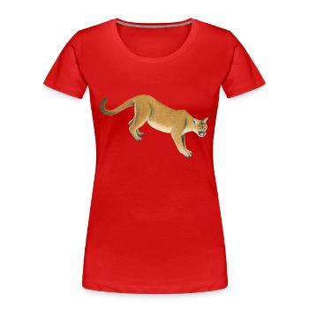 Berglöwe - Women's Premium Organic T-Shirt - red - Front - Mia (176cm)