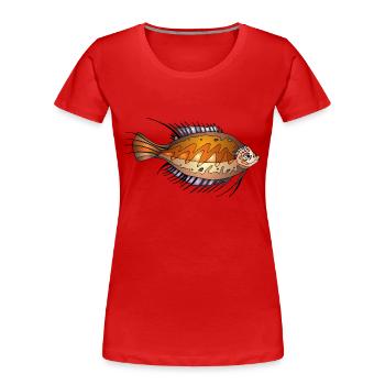 Poissons - T-shirt bio Premium Femme - rouge - Devant - Mia (176cm)