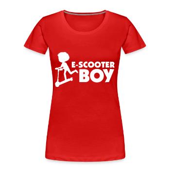 E-Scooter Roller Scooter - Frauen Premium Bio T-Shirt - Rot - Vorne - Mia (176cm)