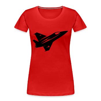 Kampfjet - Frauen Premium Bio T-Shirt - Rot - Vorne - Mia (176cm)