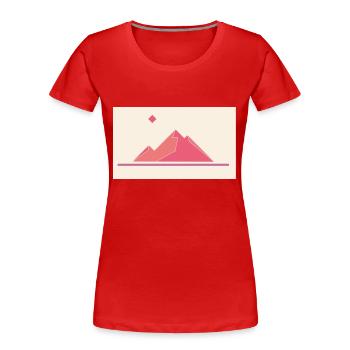 Rote Berge - Frauen Premium Bio T-Shirt - Rot - Vorne - Mia (176cm)