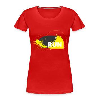 Course de triathlon - T-shirt bio Premium Femme - rouge - Devant - Mia (176cm)