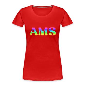ams,amsterdam,gay pride,LGBT,arc-en-ciel - T-shirt bio Premium Femme - rouge - Devant - Mia (176cm)