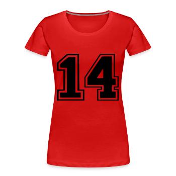 14 - T-shirt bio Premium Femme - rouge - Devant - Mia (176cm)