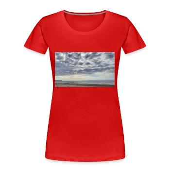 Wolken - Frauen Premium Bio T-Shirt - Rot - Vorne - Mia (176cm)