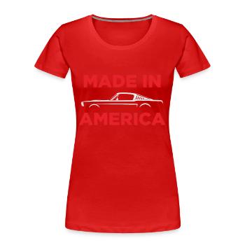 MUST4NG FABRIQUÉ EN AMÉRIQUE - T-shirt bio Premium Femme - rouge - Devant - Mia (176cm)