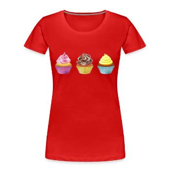 Muffins - Frauen Premium Bio T-Shirt - Rot - Vorne - Mia (176cm)