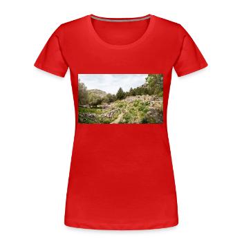 ruines du château médiéval Palio Pyli Kos - T-shirt bio Premium Femme - rouge - Devant - Mia (176cm)