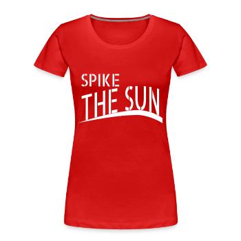 beach volleyball tournaments sayings - Frauen Premium Bio T-Shirt - Rot - Vorne - Mia (176cm)