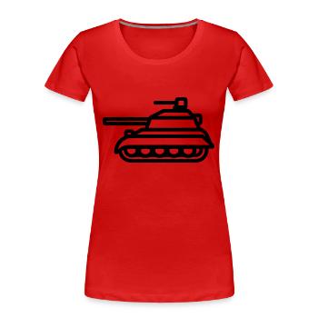 Panzer - Frauen Premium Bio T-Shirt - Rot - Vorne - Mia (176cm)