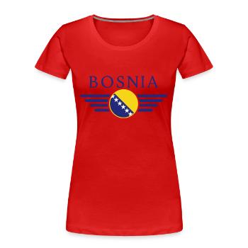 J’aime la Bosnie, T-shirt design de style élégance - T-shirt bio Premium Femme - rouge - Devant - Mia (176cm)