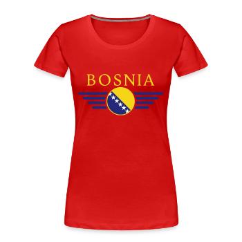 J’aime la Bosnie, T-shirt design de style élégance - T-shirt bio Premium Femme - rouge - Devant - Mia (176cm)