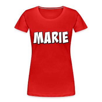 Marie Vorname Geschenk - Frauen Premium Bio T-Shirt - Rot - Vorne - Mia (176cm)