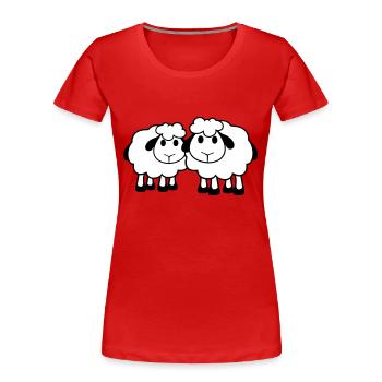 Two Sheep Friends Team Crew Cute Little Baby Dear - Women's Premium Organic T-Shirt - red - Front - Mia (176cm)