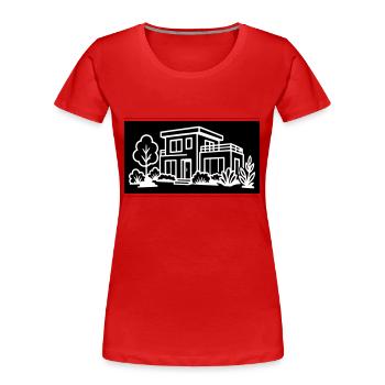 Maison Villa Propriété - T-shirt bio Premium Femme - rouge - Devant - Mia (176cm)