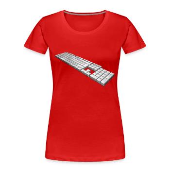 keyboard - Women's Premium Organic T-Shirt - red - Front - Mia (176cm)