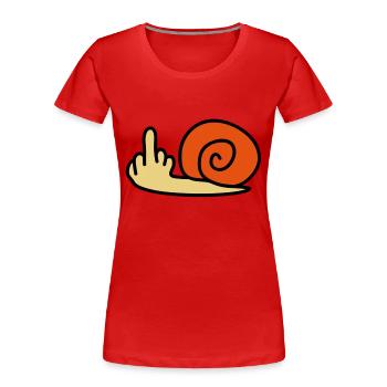 fuck_off_snail - Frauen Premium Bio T-Shirt - Rot - Vorne - Mia (176cm)