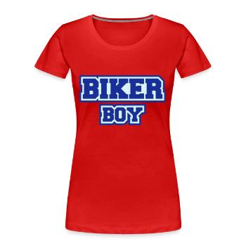 Biker Boy - Frauen Premium Bio T-Shirt - Rot - Vorne - Mia (176cm)