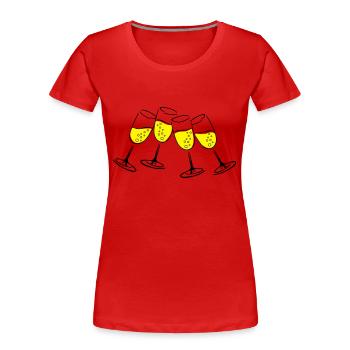 sekt glaeser - Frauen Premium Bio T-Shirt - Rot - Vorne - Mia (176cm)