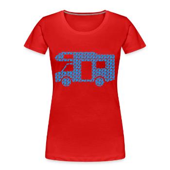 Wohnmobil-Matrix blau - Frauen Premium Bio T-Shirt - Rot - Vorne - Mia (176cm)