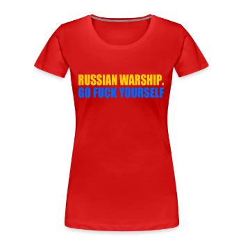 russian warship go f yourself - Frauen Premium Bio T-Shirt - Rot - Vorne - Mia (176cm)