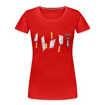 maçon artisans brique mortier mason truelle - T-shirt bio Premium Femme - rouge - Devant - Mia (176cm)