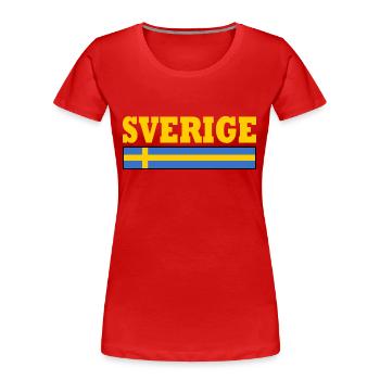 Sverige - Frauen Premium Bio T-Shirt - Rot - Vorne - Mia (176cm)