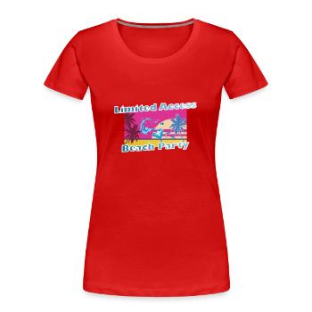 Cooles Party Shirt Sommer Strand Urlaub Geschenk - Frauen Premium Bio T-Shirt - Rot - Vorne - Mia (176cm)