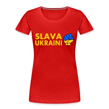 Slava ukraini - Frauen Premium Bio T-Shirt - Rot - Vorne - Mia (176cm)