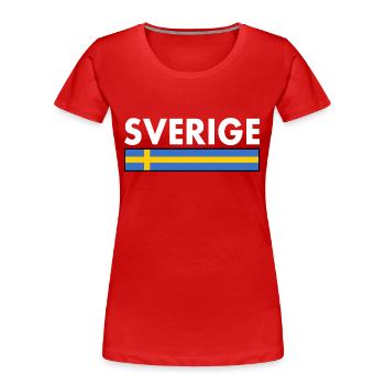 Sverige - Frauen Premium Bio T-Shirt - Rot - Vorne - Mia (176cm)