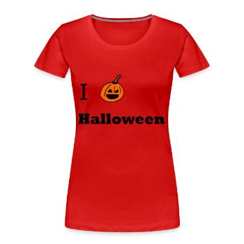 I love Halloween - Frauen Premium Bio T-Shirt - Rot - Vorne - Mia (176cm)