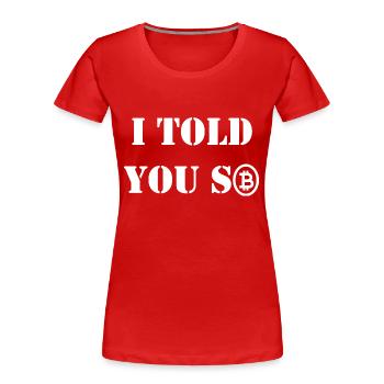 Bitcoin Trading Crypto Stocks - T-shirt bio Premium Femme - rouge - Devant - Mia (176cm)