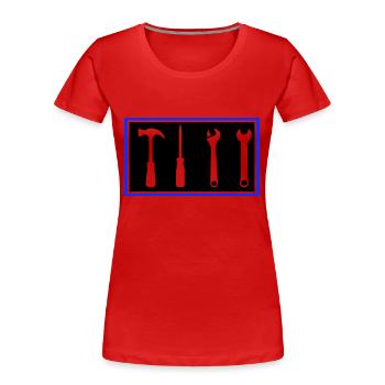 werkzeug - Frauen Premium Bio T-Shirt - Rot - Vorne - Mia (176cm)
