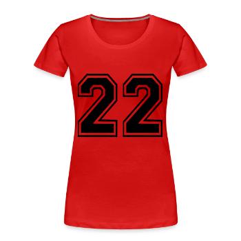 22 - T-shirt bio Premium Femme - rouge - Devant - Mia (176cm)