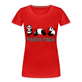 Panda Yoga - T-shirt bio Premium Femme - rouge - Devant - Mia (176cm)