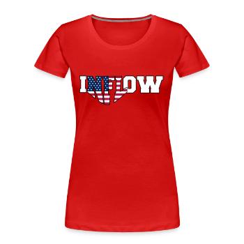 INFLOW | Election 2024 - Women's Premium Organic T-Shirt - red - Front - Mia (176cm)