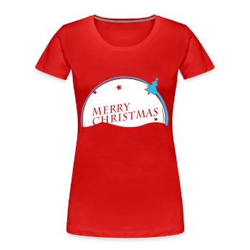 Merry Christmas VECTORGRAPHIC - Women's Premium Organic T-Shirt - red - Front - Mia (176cm)