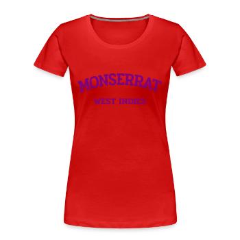 Monserrat - Plymouth - Caraïbes - Antilles - T-shirt bio Premium Femme - rouge - Devant - Mia (176cm)