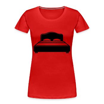 Bett - Frauen Premium Bio T-Shirt - Rot - Vorne - Mia (176cm)