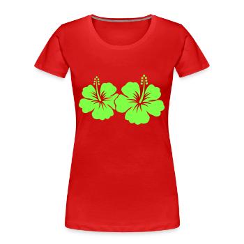 Hibiskus Blume - Frauen Premium Bio T-Shirt - Rot - Vorne - Mia (176cm)