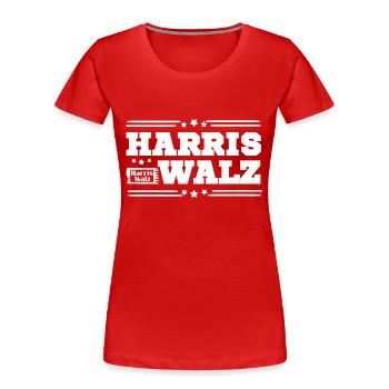 Harris Walz - Frauen Premium Bio T-Shirt - Rot - Vorne - Mia (176cm)