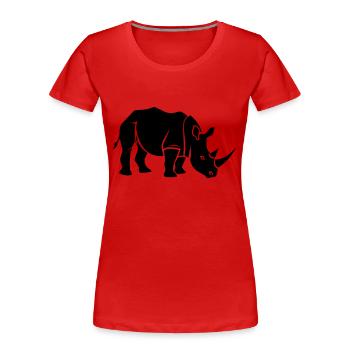 Nashorn - Frauen Premium Bio T-Shirt - Rot - Vorne - Mia (176cm)