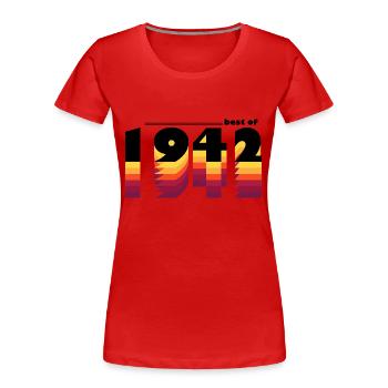 Zeitloser Vintage-Stil von 1942 - 83. Geburtstag - Frauen Premium Bio T-Shirt - Rot - Vorne - Mia (176cm)