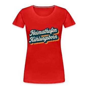 Heimathafen Kühlungsborn Andenken - Frauen Premium Bio T-Shirt - Rot - Vorne - Mia (176cm)