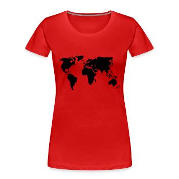 Welt - Frauen Premium Bio T-Shirt - Rot - Vorne - Mia (176cm)