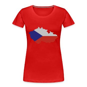 Czech Republic Shape - Frauen Premium Bio T-Shirt - Rot - Vorne - Mia (176cm)