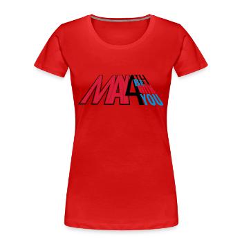 may4th_vec_3 fr - T-shirt bio Premium Femme - rouge - Devant - Mia (176cm)