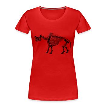 Dinosaurier Skelett - Frauen Premium Bio T-Shirt - Rot - Vorne - Mia (176cm)